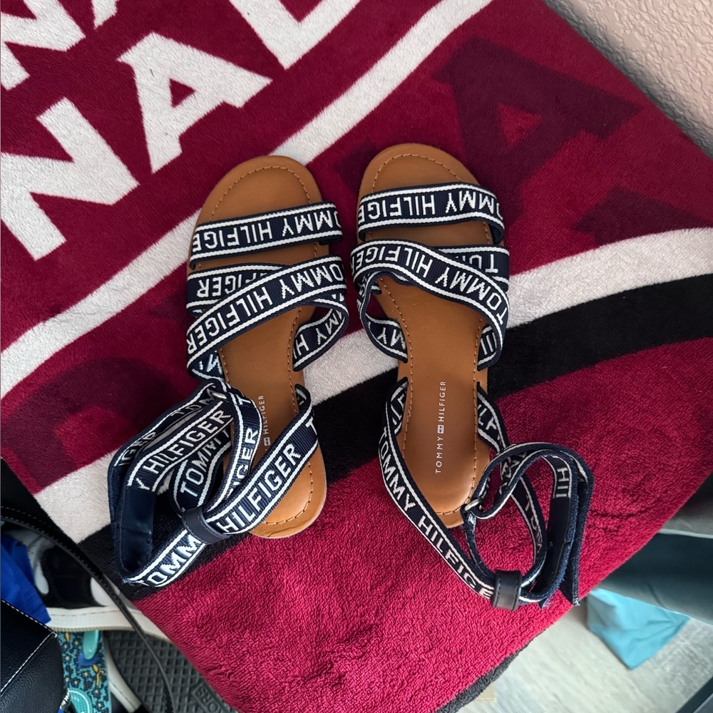 Tommy Hilfiger Black and White Strappy Sandals
